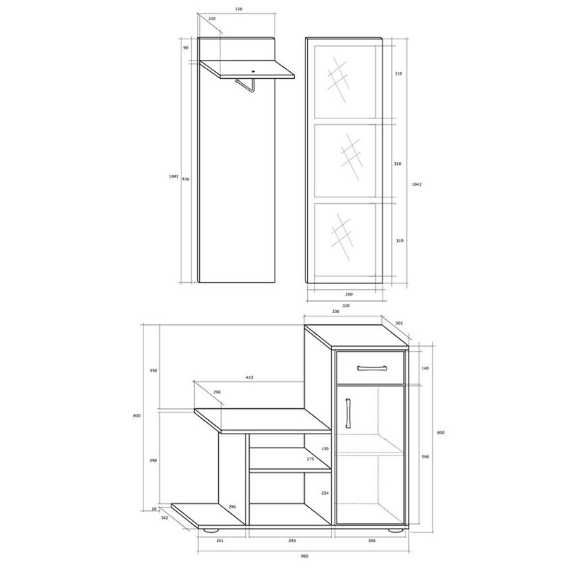 Prieškambario komplektas MIKA 5