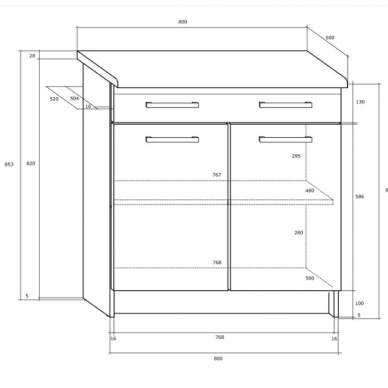 Apatinė spintelė PALO S80/1SZ 1 Apatinė spintelė PALO S80/1SZ 1