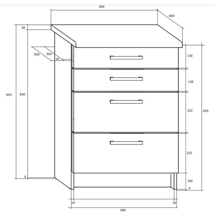 Apatinė spintelė PALO S60/4SZ 1