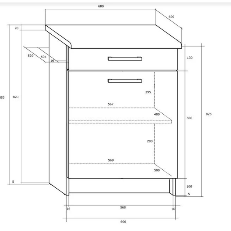Apatinė spintelė PALO S60/1SZ 1