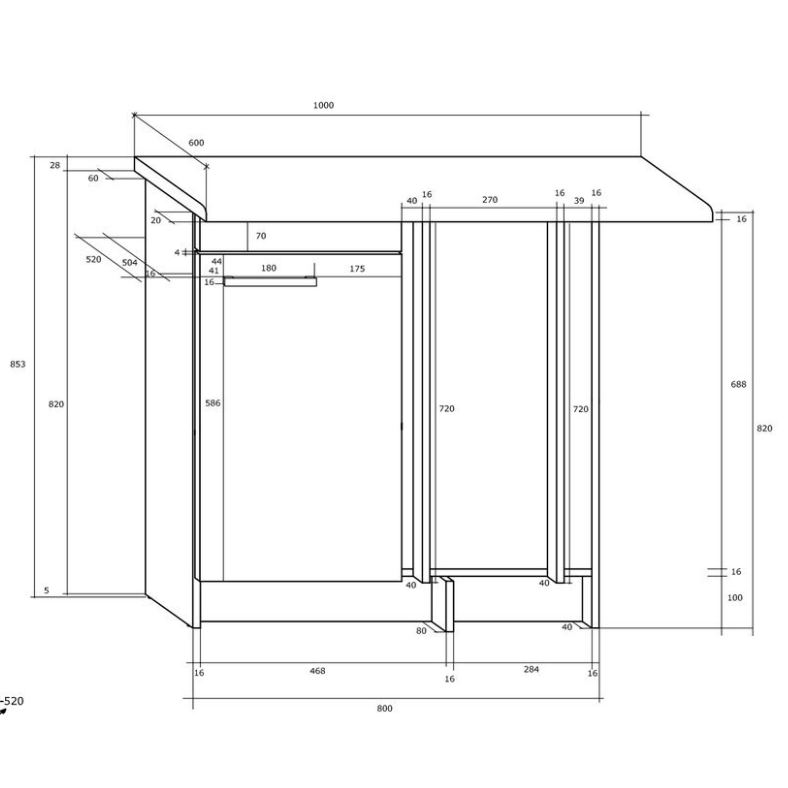Apatinė spintelė PALO S80NP 1 Apatinė spintelė PALO S80NP 1