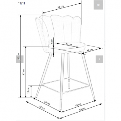 Baro kėdė H-106 9 Baro kėdė H-106 9