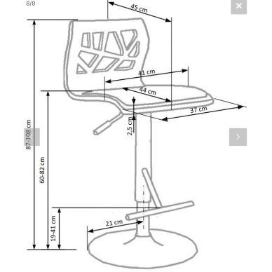 Baro kėdė H-34 6 Baro kėdė H-34 6