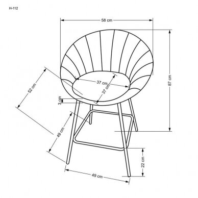 Baro kėdė H112 16 Baro kėdė H112 16