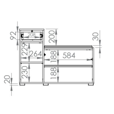 Batų spintelė Caro 06 5 Batų spintelė Caro 06 5
