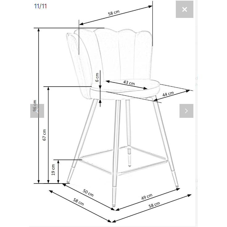 Baro kėdė H-106 9 Baro kėdė H-106 9