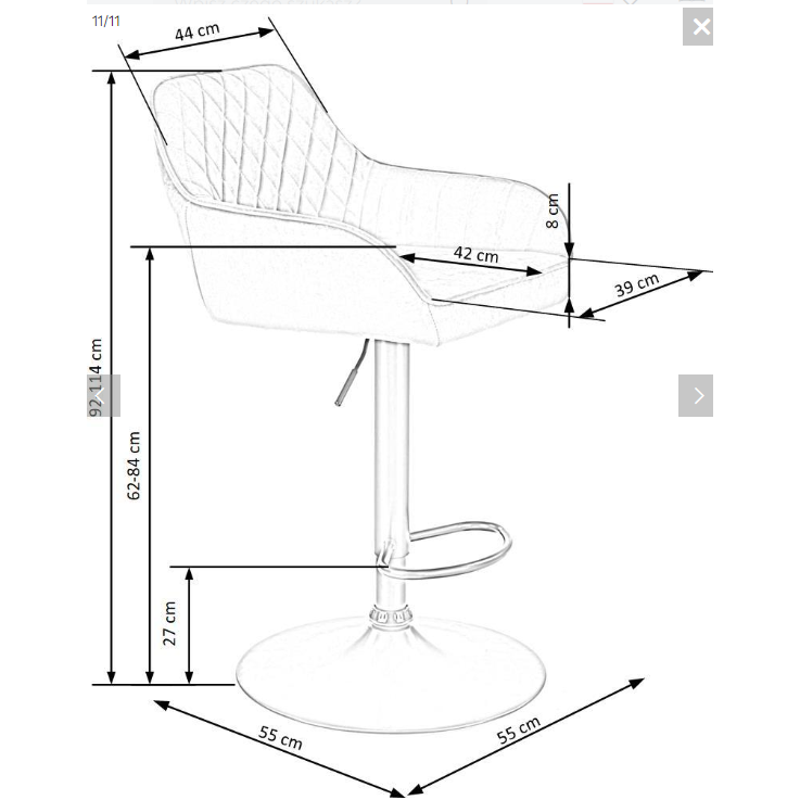 Baro kėdė H-103 10 Baro kėdė H-103 10
