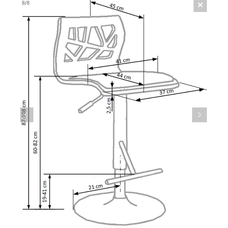 Baro kėdė H-34 6 Baro kėdė H-34 6