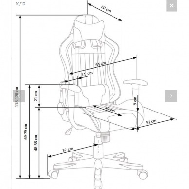 Darbo kėdė CAYMAN raudona-juoda 7 Darbo kėdė CAYMAN raudona-juoda 7