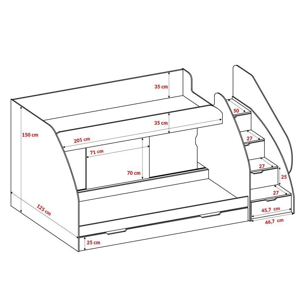 Dviaukštė lova MAREK 4 Dviaukštė lova MAREK 4