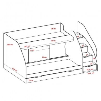 Dviaukštė lova MAREK 4