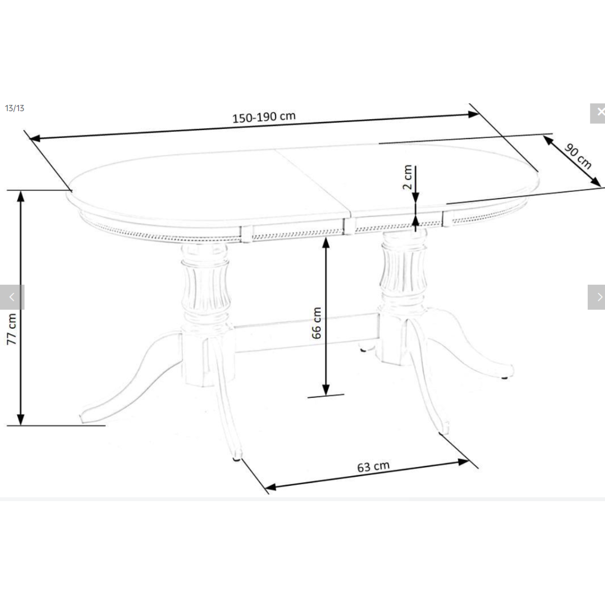 Išskleidžiamas stalas JOSEPH 9 Išskleidžiamas stalas JOSEPH 9