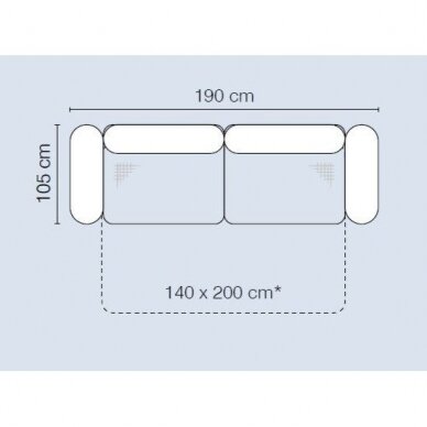 Išskleidžiama sofa LETA 3F 3