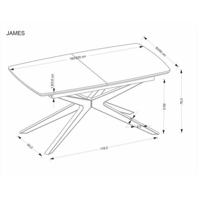 Išskleidžiamas stalas James 8 Išskleidžiamas stalas James 8