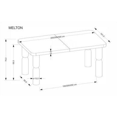 Išskleidžiamas stalas Melton 17 Išskleidžiamas stalas Melton 17