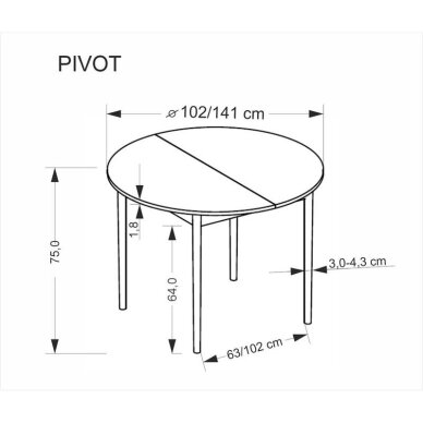 Išskleidžiamas stalas Pivot 9