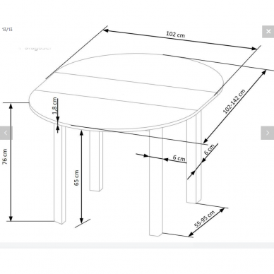 Išskleidžiamas stalas Ringo 18 Išskleidžiamas stalas Ringo 18