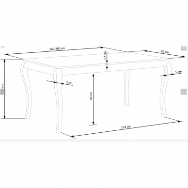 Išskleidžiamas stalas WINDSOR baltas 8 Išskleidžiamas stalas WINDSOR baltas 8