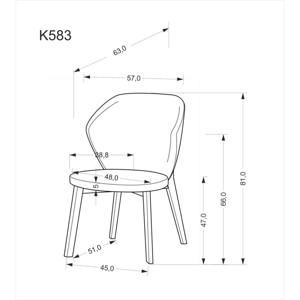 Kėdė K583 10 Kėdė K583 10