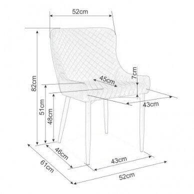 Kėdė Cali Velvet 4 Kėdė Cali Velvet 4