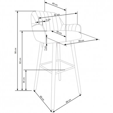 Baro kėdė H-93 4 Baro kėdė H-93 4