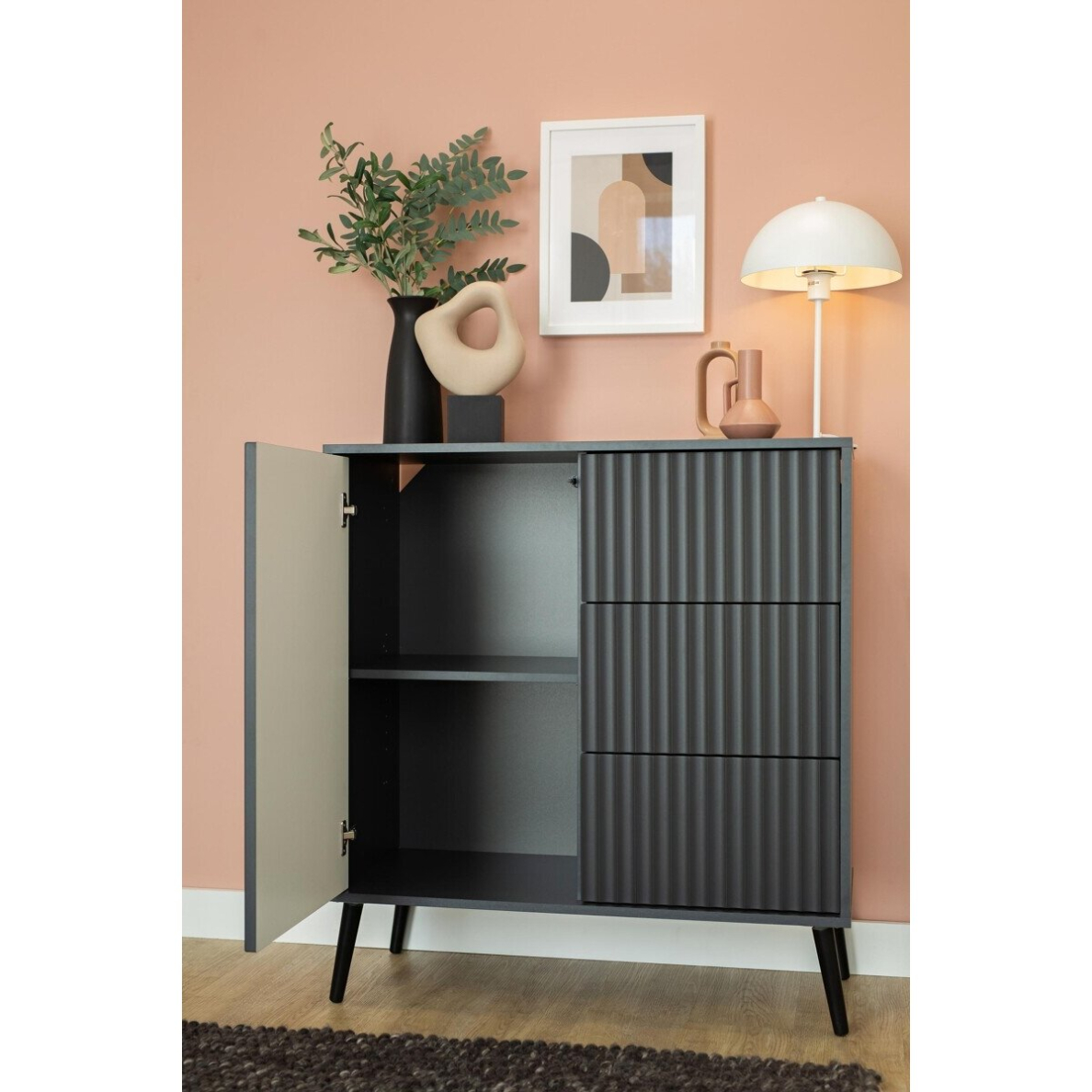 Komoda Barcelona Black 1D3S 2 Komoda Barcelona Black 1D3S 2