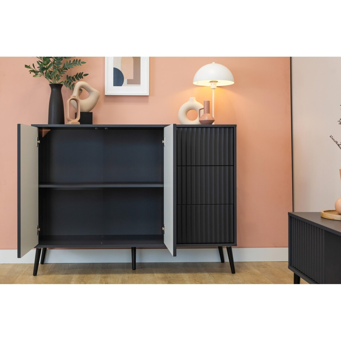 Komoda Barcelona Black 2D3S 4 Komoda Barcelona Black 2D3S 4