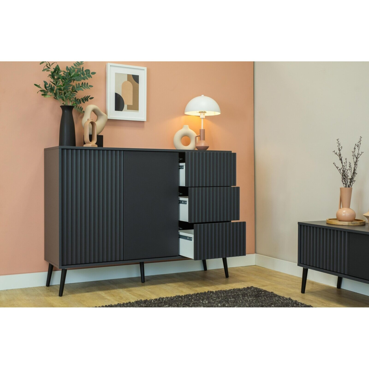 Komoda Barcelona Black 2D3S 5