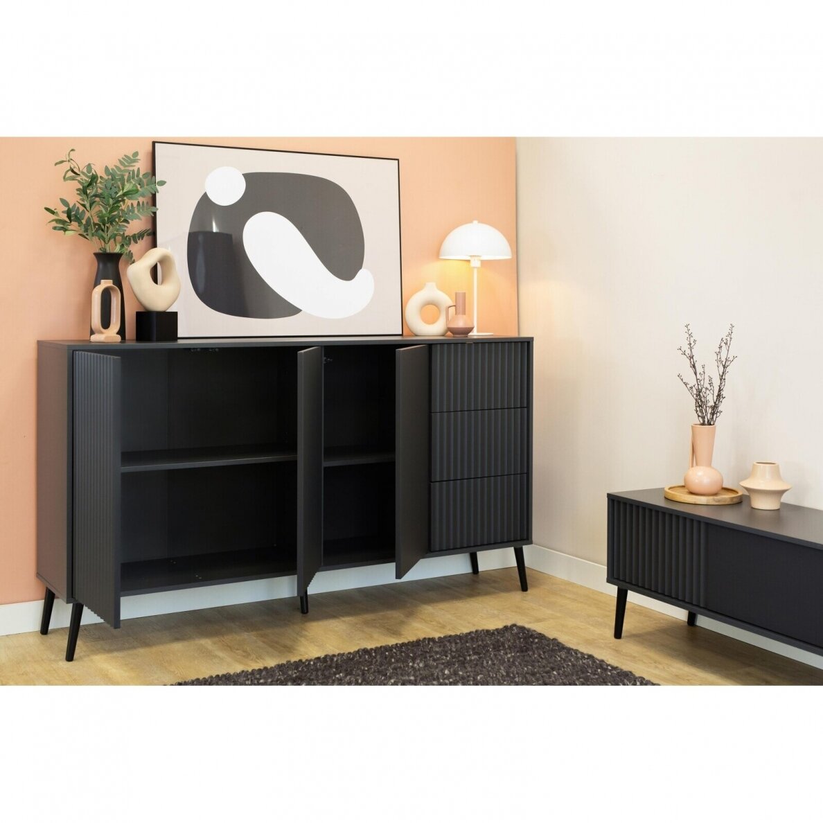 Komoda Barcelona Black 3D3S 2