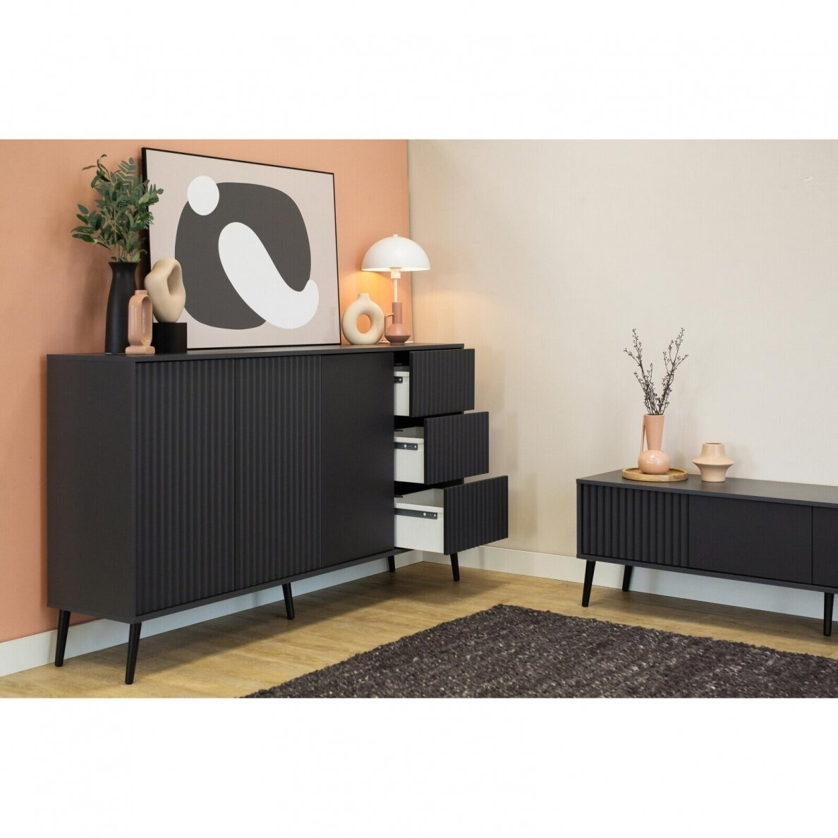 Komoda Barcelona Black 3D3S 3