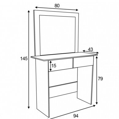 Kosmetinis staliukas LUNA I 2 Kosmetinis staliukas LUNA I 2