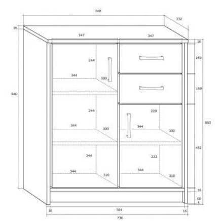 Komoda K1-2D-2S 1 Komoda K1-2D-2S 1