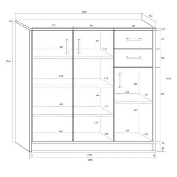 Komoda K2-3D-2S 1 Komoda K2-3D-2S 1