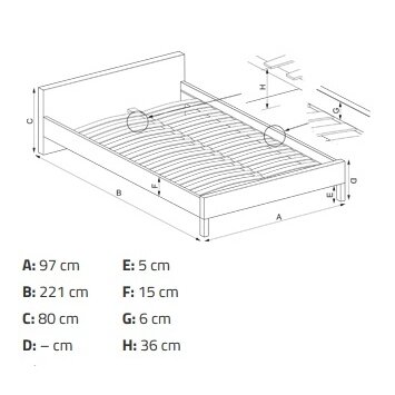 Lova su ištraukiamu papildomu čiužiniu* SANNA 90 1