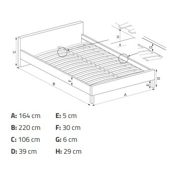 Lova su stalčiais MODENA3 160 1 Lova su stalčiais MODENA3 160 1