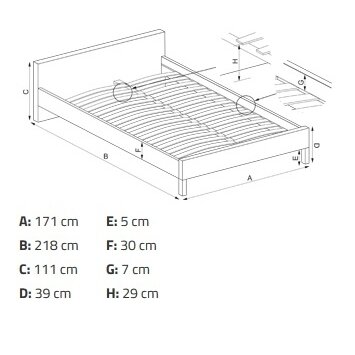 Lova su stalčiais SABRINA 160 1