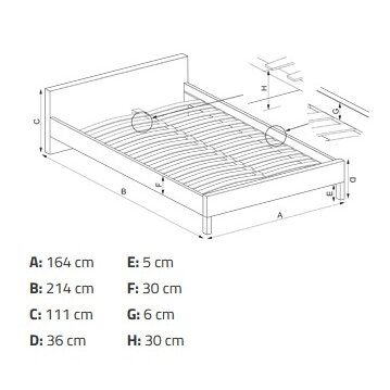 Lova su stalčiais GRACE 160 2