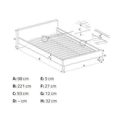 Lova su stalčiais ALOHA 90