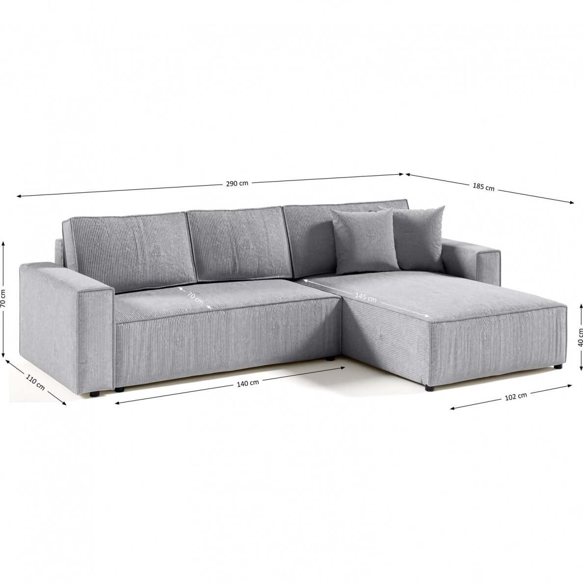 Minkštas kampas Posso L 5