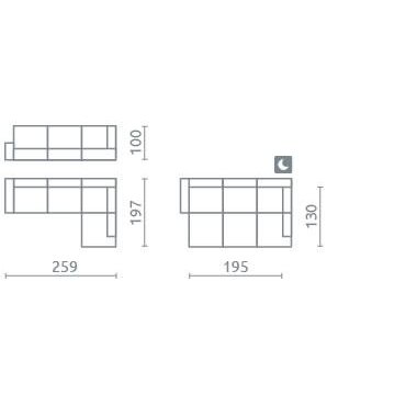 Minkštas kampas Noon 3 Minkštas kampas Noon 3