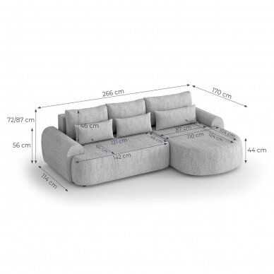 Minkštas kampas Olivio L 5 Minkštas kampas Olivio L 5