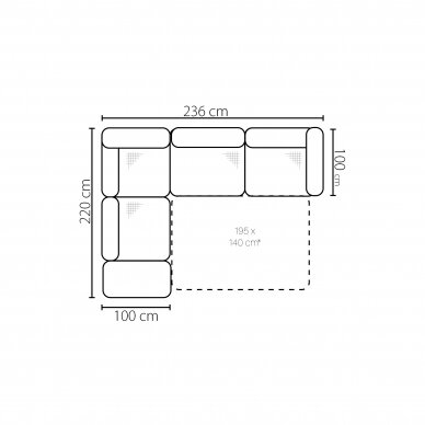 Minkštas kampas TERINI 3 Minkštas kampas TERINI 3
