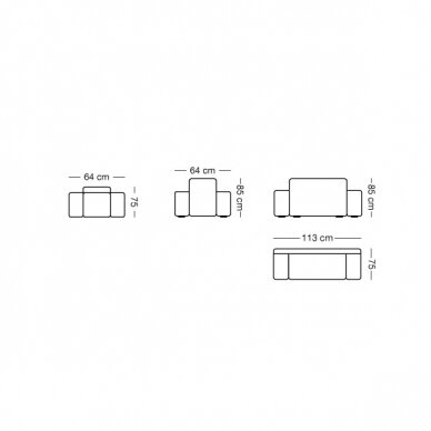 Minkštų baldų koplektas Beauty 3 Minkštų baldų koplektas Beauty 3