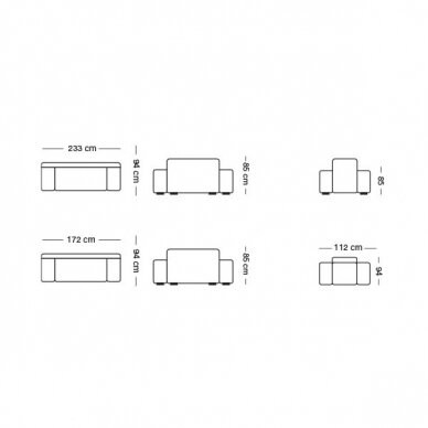 Minkštų baldų komplektas Milan 4 Minkštų baldų komplektas Milan 4