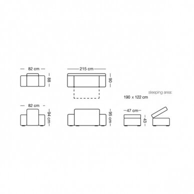 Minkštų baldų koplektas Ruedo 2 Minkštų baldų koplektas Ruedo 2
