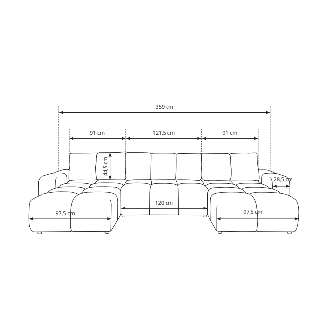 Minkštas kampas Soho 9 Minkštas kampas Soho 9
