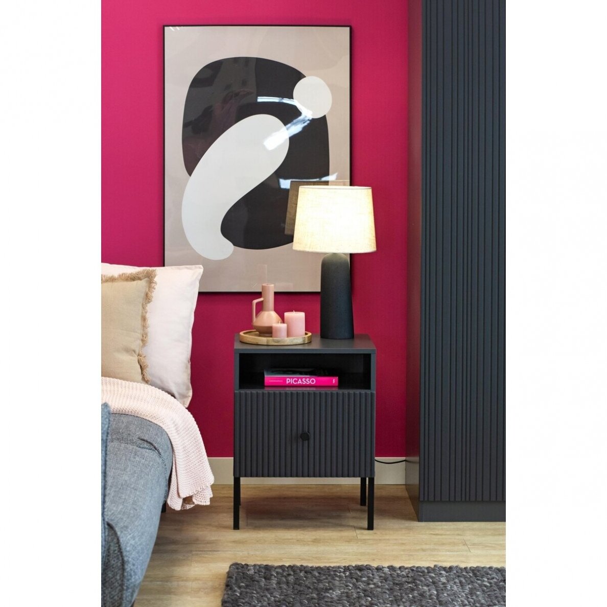 Naktinis staliukas Viena Black Naktinis staliukas Viena Black