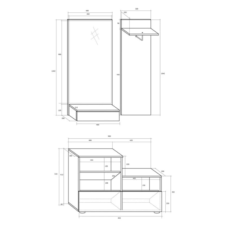 Prieškambario komplektas CITY 5 Prieškambario komplektas CITY 5