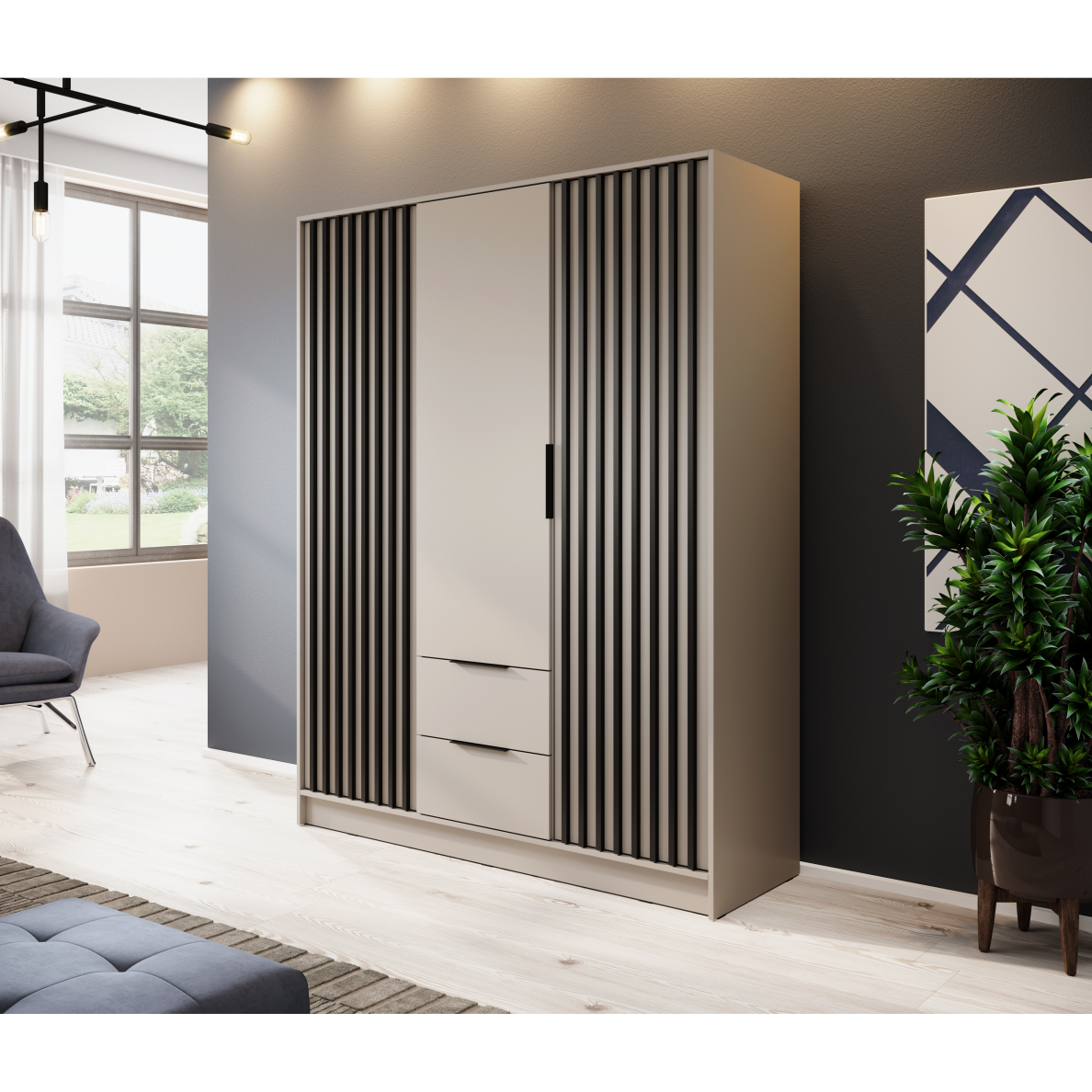 Spinta Jully 3D be veidrodžio