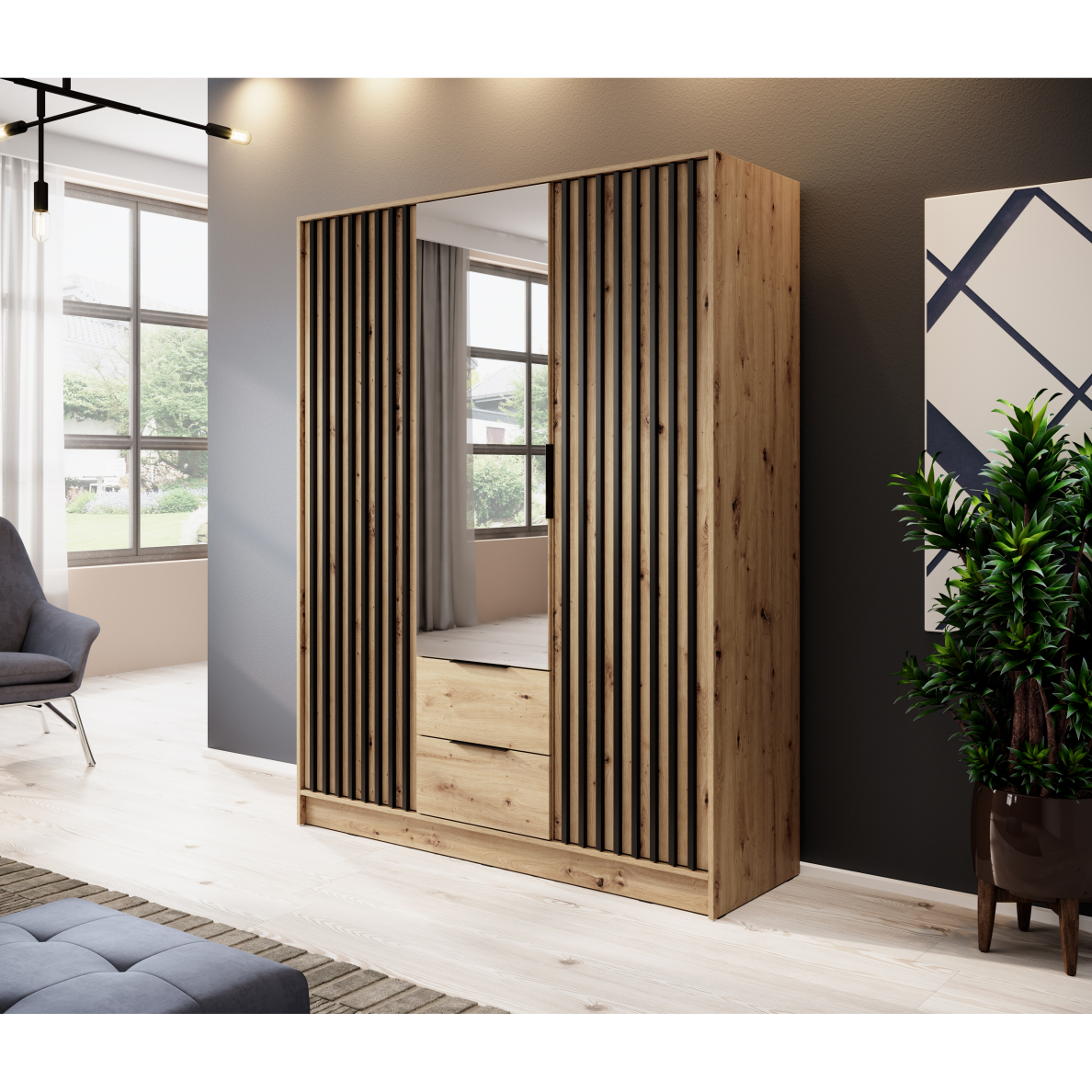 Spinta Jully 3D su veidrodžiu 2 Spinta Jully 3D su veidrodžiu 2